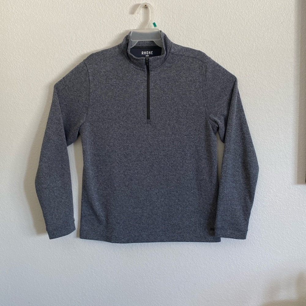 RHONE Men’s 1/4 Zip Gray Pullover Sweater Size M